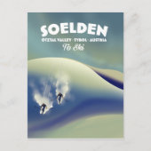 Soelden, Ötztal Valley, Tirol, Oostenrijk Ski Briefkaart (Voorkant)