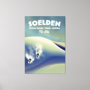 Soelden, Ötztal Valley, Tirol, Oostenrijk Ski Canvas Afdruk
