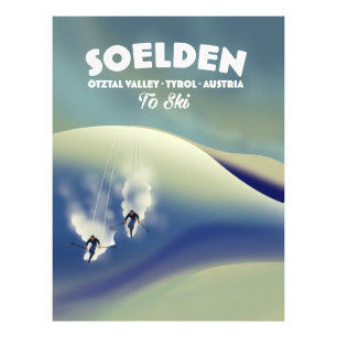 Soelden, Ötztal Valley, Tirol, Oostenrijk Skigebie Foto Afdruk