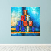 Soep Cans After the Lunch Pop Art Parody Canvas Afdruk (Insitu (Houten vloer))