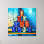 Soep Cans After the Lunch Pop Art Parody Canvas Afdruk (Voorkant)