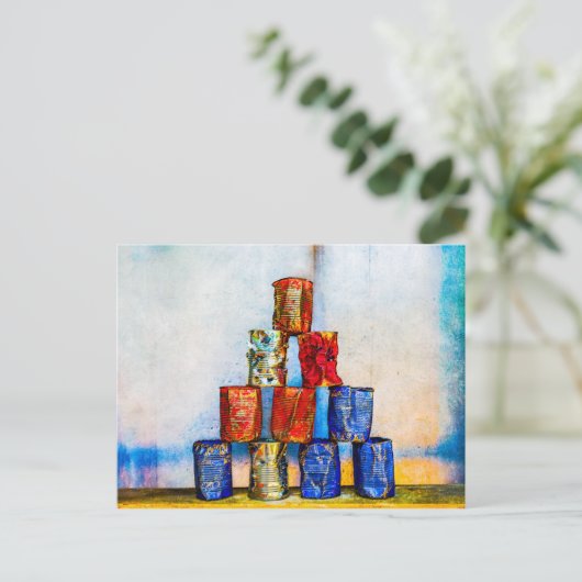 Soep Cans - na de lunch Briefkaart (Staand voorkant)