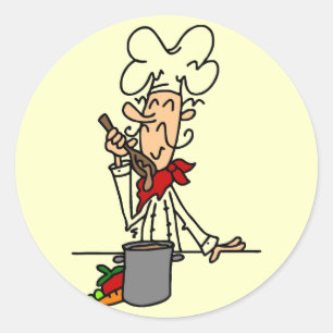 Soep Chef T-shirts en geschenken Ronde Sticker