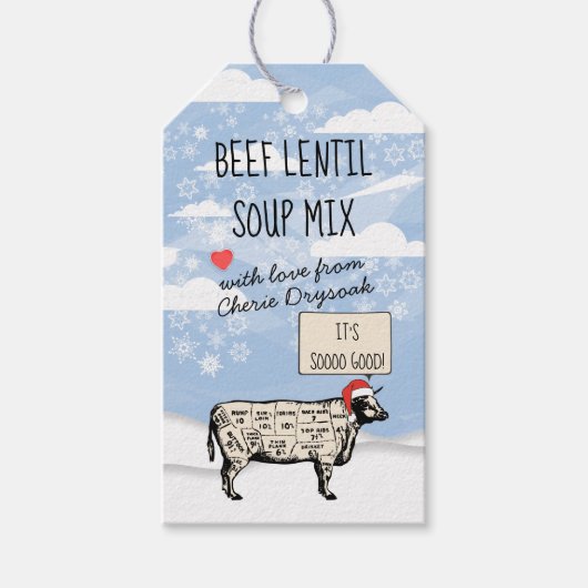 Soep in een pot cadeau label recept routebeschrijv cadeaulabel (Voorkant)