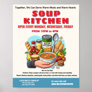 Soep Keuken Donatie & Vrijwilliger Flyer Poster