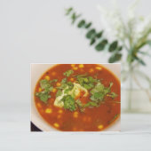 Soep met Cilantro Card Briefkaart (Staand voorkant)