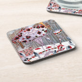 Soep, mooie soep van Alice in Wonderland Bier Onderzetter (Linkerzijde)