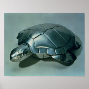 Soep tureen in de vorm van een schildpad van 1790 poster