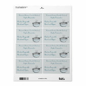 Soep Tureen met Cerulean Heart Accents Food Etiket (Full Sheet)