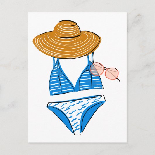 Soep up - Blue Swimsuit 2 Briefkaart (Voorkant)
