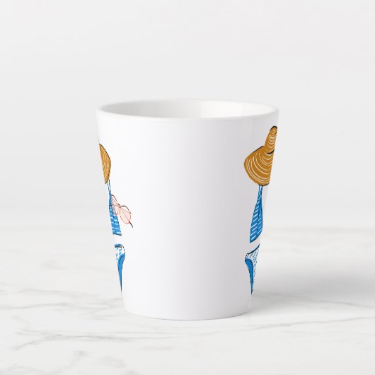 Soep up - Blue Swimsuit 2 Latte Mok (Voorkant)