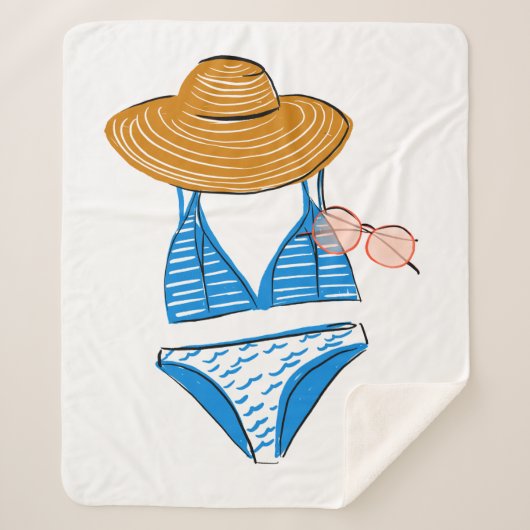 Soep up - Blue Swimsuit 2 Sherpa Deken (Voorkant)