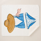 Soep up - Blue Swimsuit 2 Sherpa Deken (Voorkant (horizontaal))