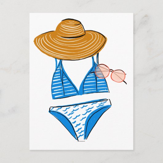 Soep up - Blue Swimsuit Briefkaart (Voorkant)
