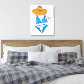Soep up - Blue Swimsuit Canvas Afdruk (Insitu (Slaapkamer))