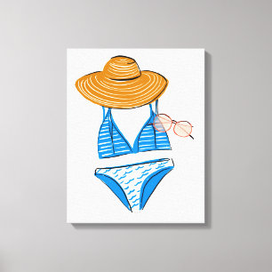 Soep up - Blue Swimsuit Canvas Afdruk
