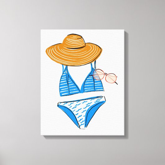 Soep up - Blue Swimsuit Canvas Afdruk (Voorkant)