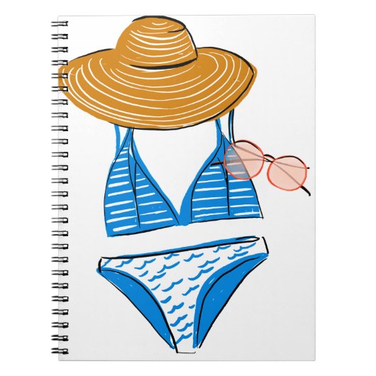 Soep up - Blue Swimsuit Notitieboek (Voorkant)