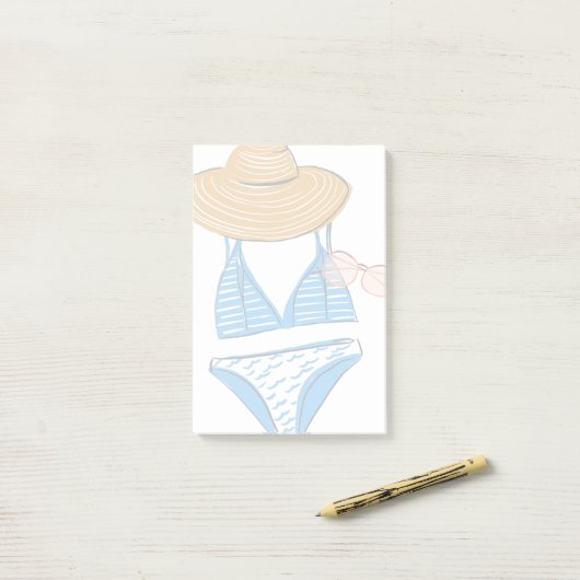 Soep up - Blue Swimsuit Post-it® Notes (Op bureau)