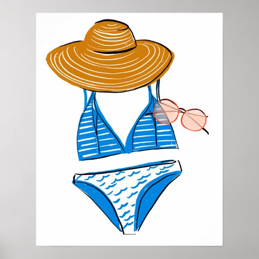 Soep up - Blue Swimsuit Poster (Voorkant)