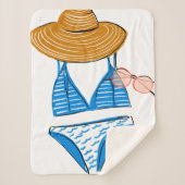 Soep up - Blue Swimsuit Sherpa Deken (Voorkant)