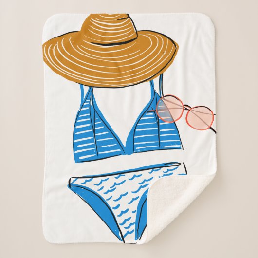 Soep up - Blue Swimsuit Sherpa Deken (Voorkant)