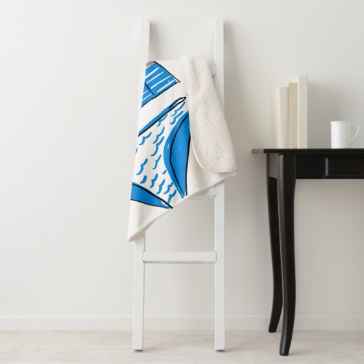 Soep up - Blue Swimsuit Sherpa Deken (In situ)