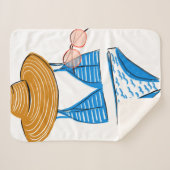 Soep up - Blue Swimsuit Sherpa Deken (Voorkant (horizontaal))