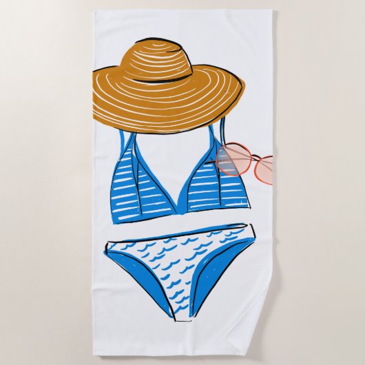 Soep up - Blue Swimsuit Strandlaken (Voorkant)