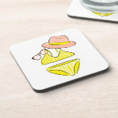 Soep up - Yellow Swimsuit Bier Onderzetter (Linkerzijde)