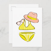 Soep up - Yellow Swimsuit Briefkaart (Voorkant / Achterkant)