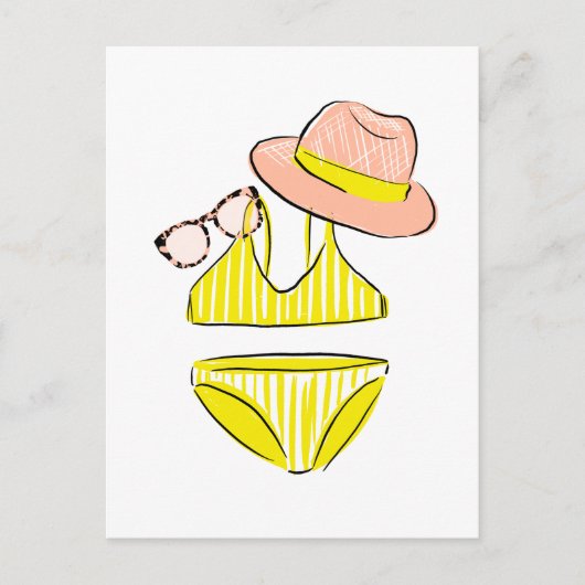 Soep up - Yellow Swimsuit Briefkaart (Voorkant)