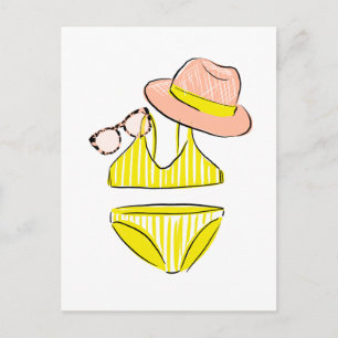 Soep up - Yellow Swimsuit Briefkaart
