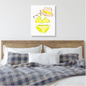 Soep up - Yellow Swimsuit Canvas Afdruk (Insitu (Slaapkamer))