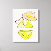 Soep up - Yellow Swimsuit Canvas Afdruk (Voorkant)