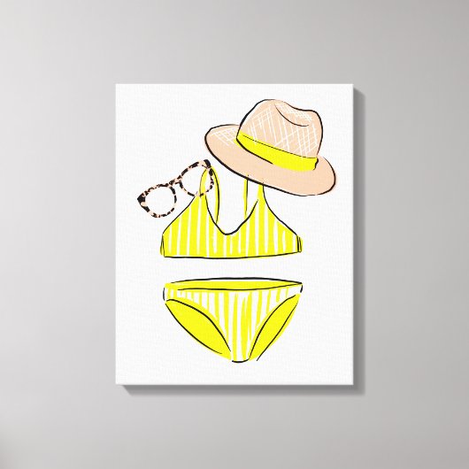 Soep up - Yellow Swimsuit Canvas Afdruk (Voorkant)