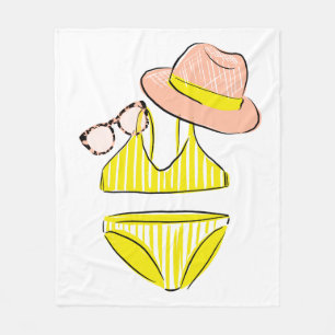 Soep up - Yellow Swimsuit Fleece Deken