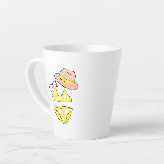 Soep up - Yellow Swimsuit Latte Mok (Linkerhoek)