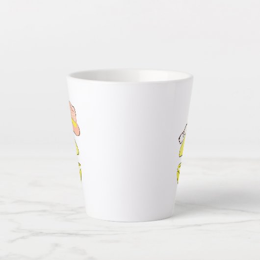 Soep up - Yellow Swimsuit Latte Mok (Voorkant)