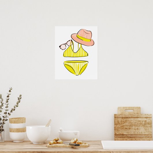 Soep up - Yellow Swimsuit Poster (Keuken)