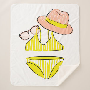 Soep up - Yellow Swimsuit Sherpa Deken