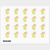 Soep up - Yellow Swimsuit Vierkante Sticker (Vel)
