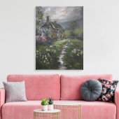 "Soepdag - Een Engels Cottage"  Canvas Afdruk (Insitu (Woonkamer))