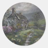 "Soepdag - Een Engels Cottage" Ronde Sticker (Voorkant)