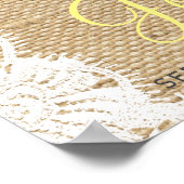 Soepelbloemen, lace burlap, welkomstbord poster (Hoek)