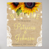 Soepelbloemen, lace burlap, welkomstbord poster (Voorkant)