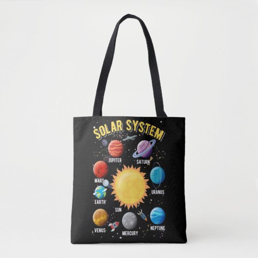 Soepelsysteem Boy Girls Cute Planets Astronaut Tote Bag (Voorkant)