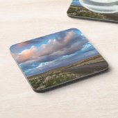 Soepelwolken over grind Zumwalt Prairie Road Bier Onderzetter (Linkerzijde)