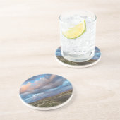 Soepelwolken over grind Zumwalt Prairie Road Zandsteen Onderzetter (Zijkant)