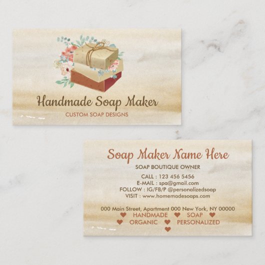 Soepen met het Bathtub boho-ontwerpthema Visitekaartje (Voorkant / Achterkant)